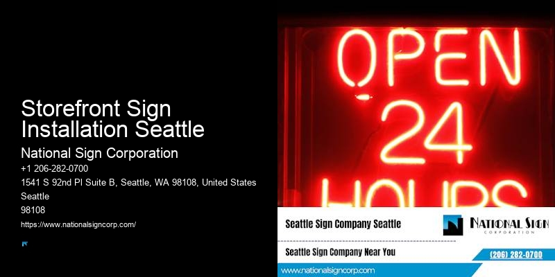 Professional Sign Installers Storefront Sign Installation Seattle