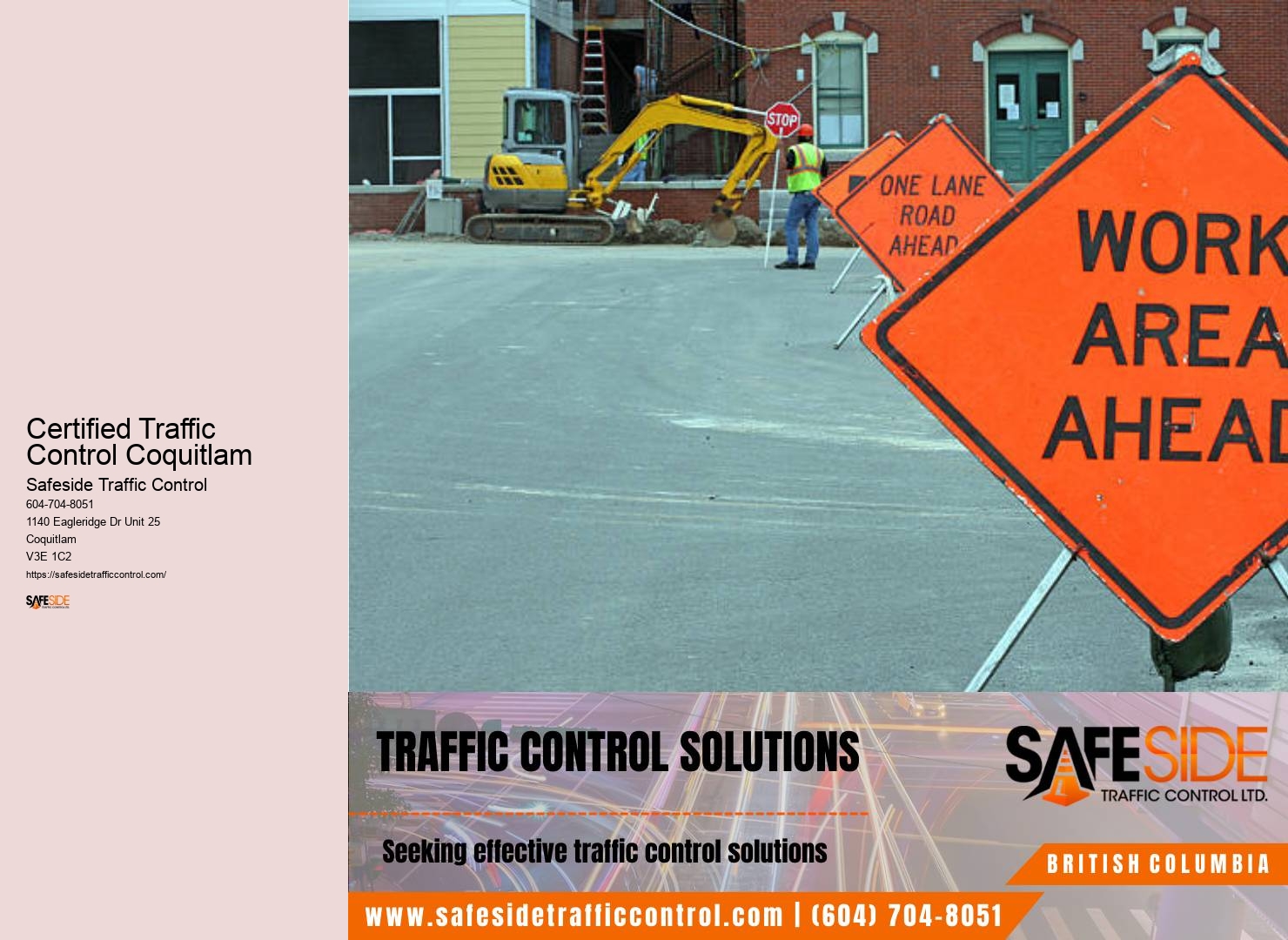 Certified Traffic Control Coquitlam Roadside Safety Signs