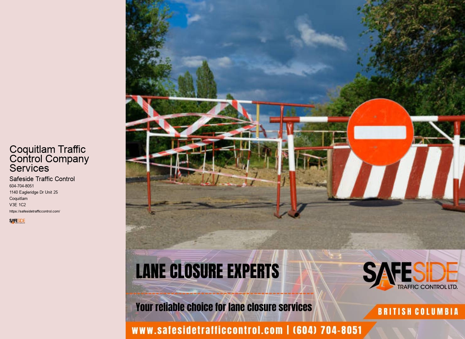 Coquitlam Traffic Control Company Services Work Zone Safety Solutions Consulting