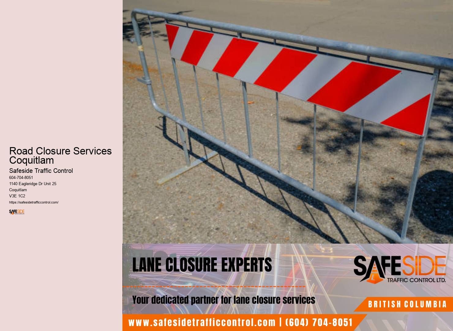 Road Closure Services Coquitlam Traffic Control Service Providers
