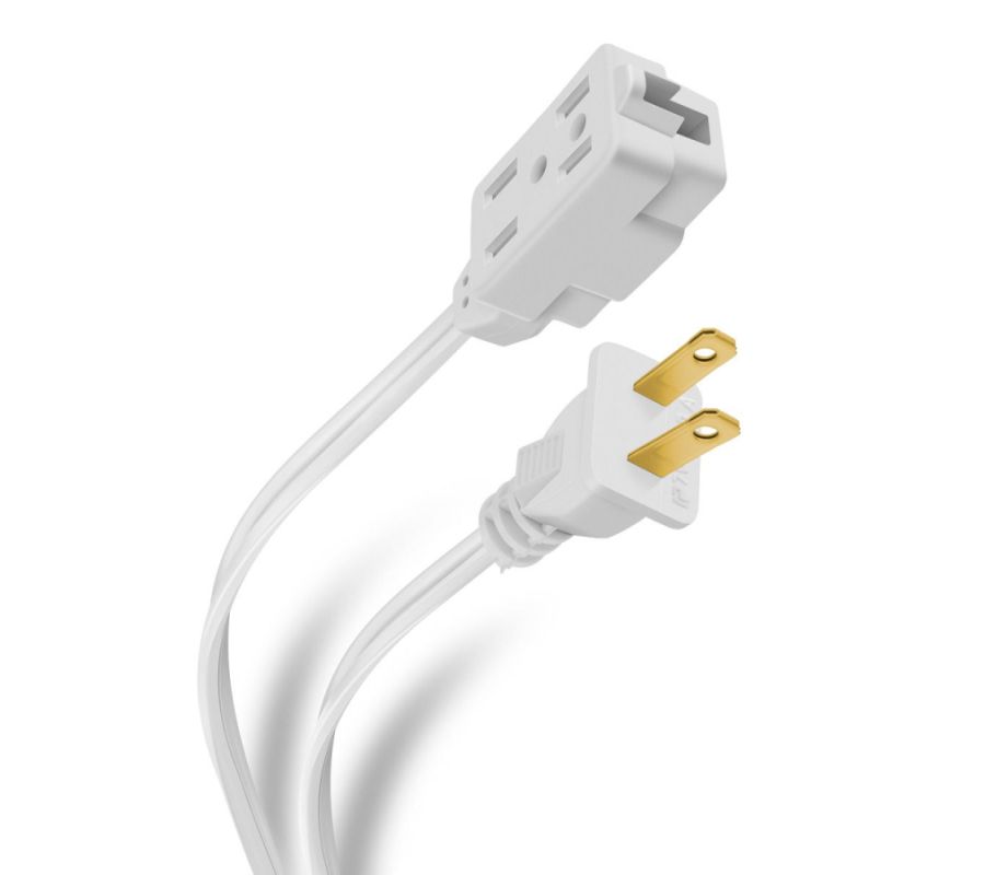 Extensión Eléctrica Triple STEREN EXT164B no polarizada, 4M, Blanco