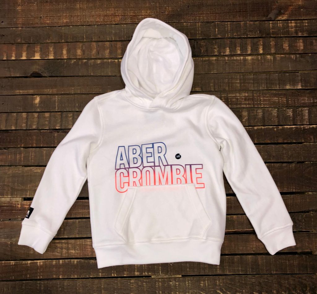 Sudadera abercrombie blanca logo en colores - MD JEANS