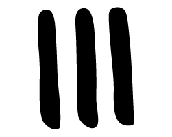three tally marks