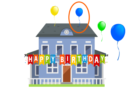 House with ballons 
