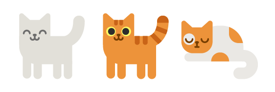 3 cats; 1 orange, 1 white, 1 orange and white