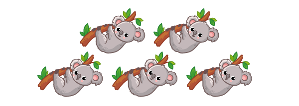 five koalas