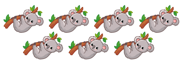 seven koalas