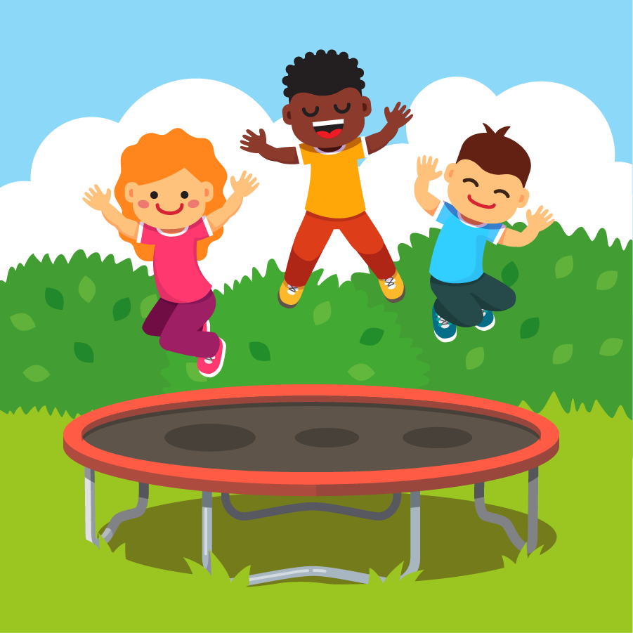 kids jumping in trampoline