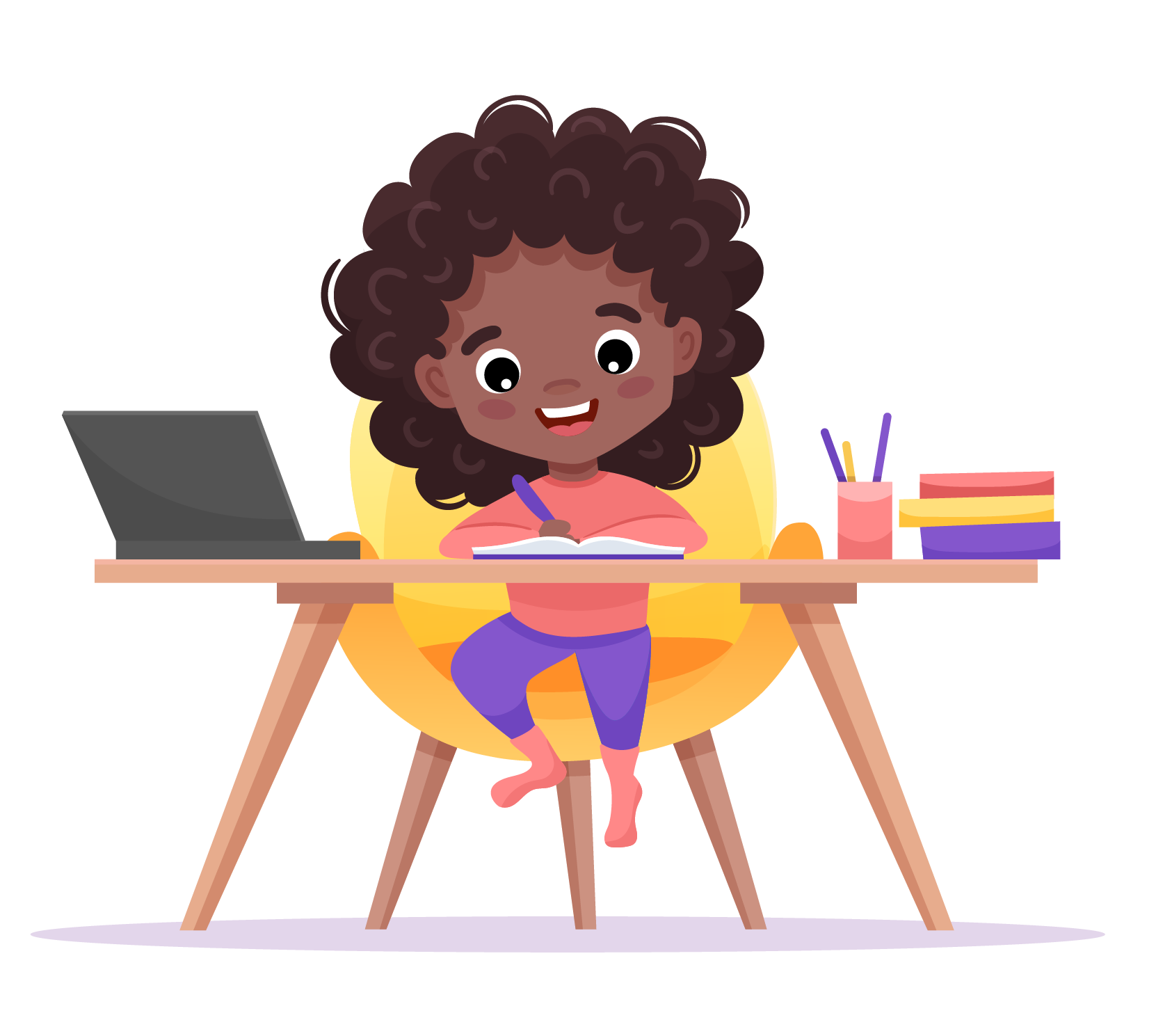 female student working on a laptop