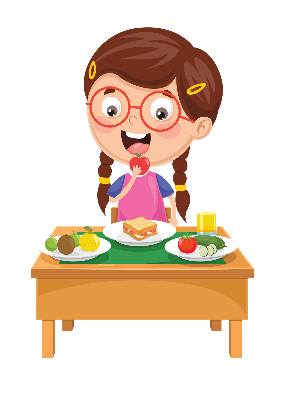 female student eating lunch