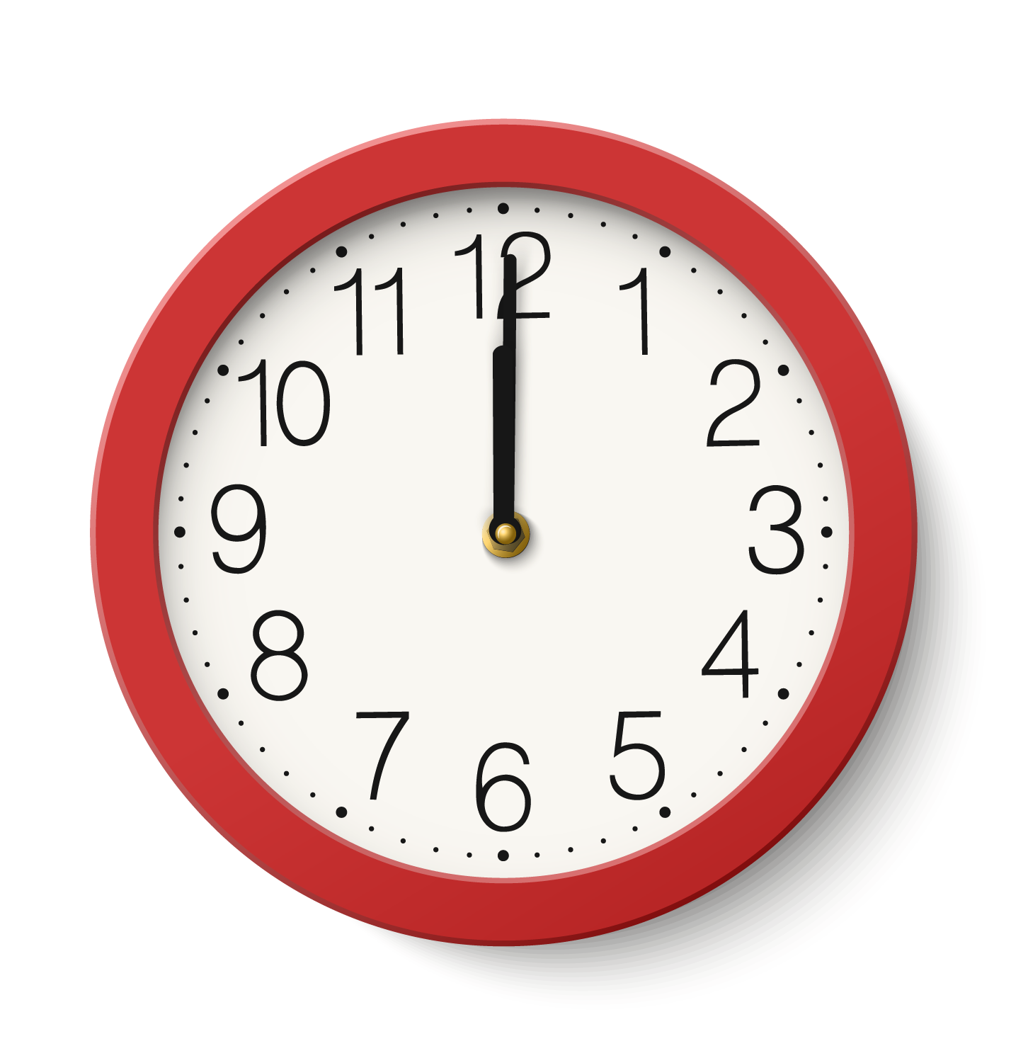 analog clock displaying 12:00