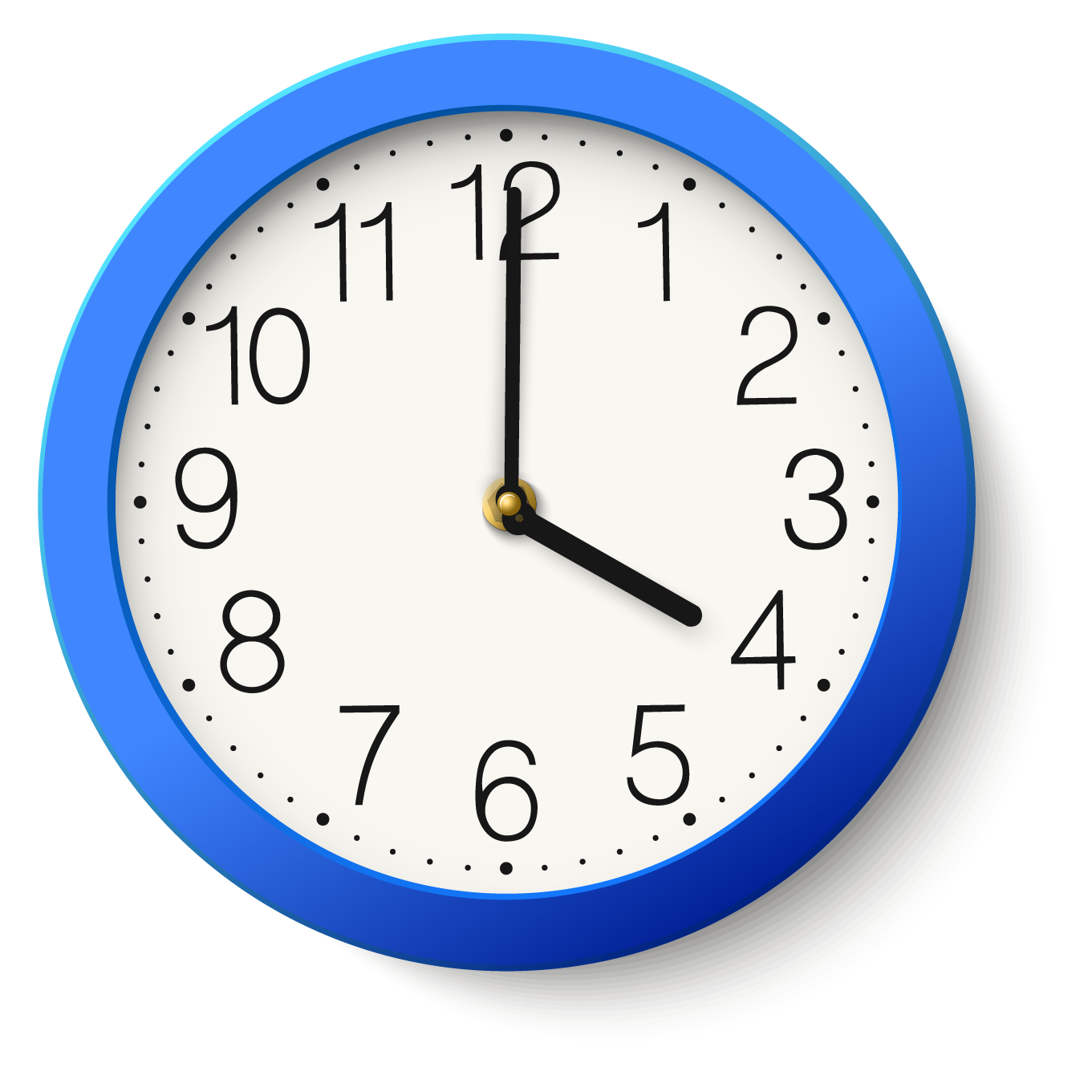 analog clock displaying 4:00