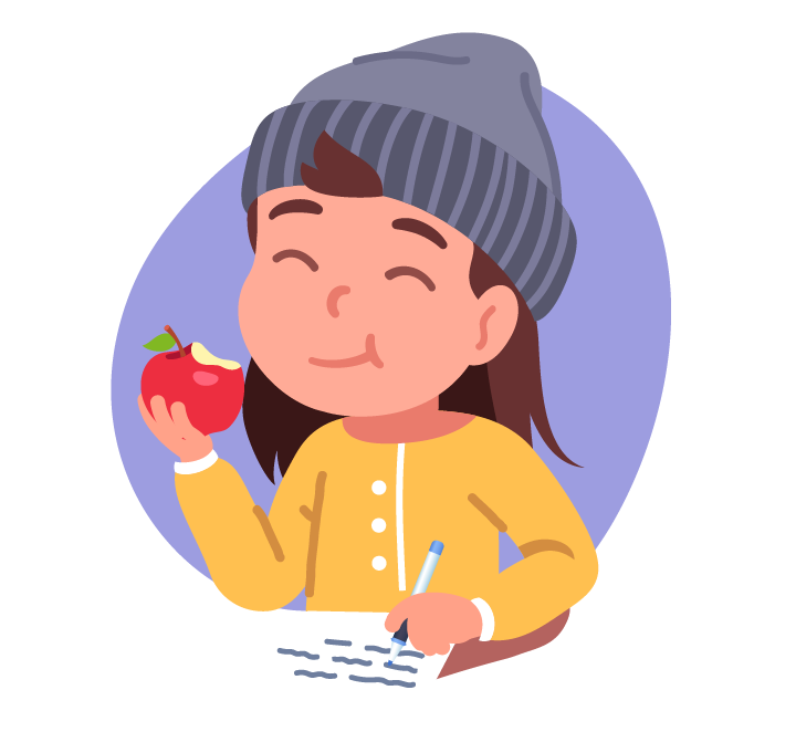 boy eating an apple