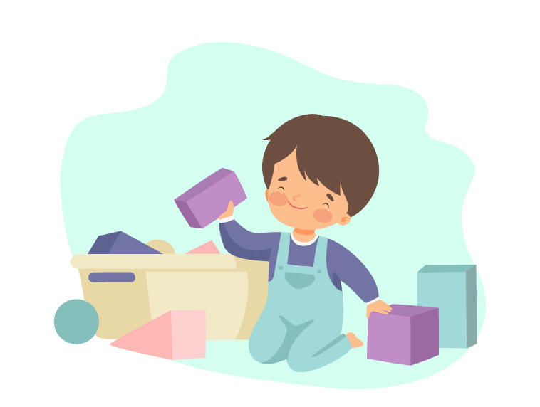 boy playing with toys