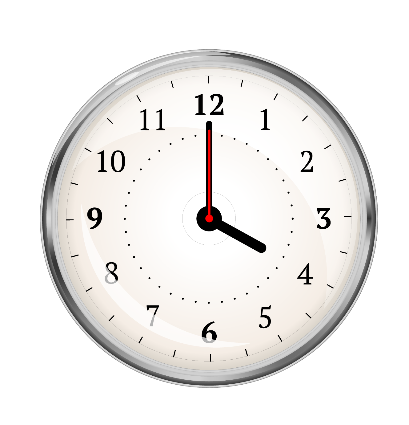 analog clock displaying 4:00