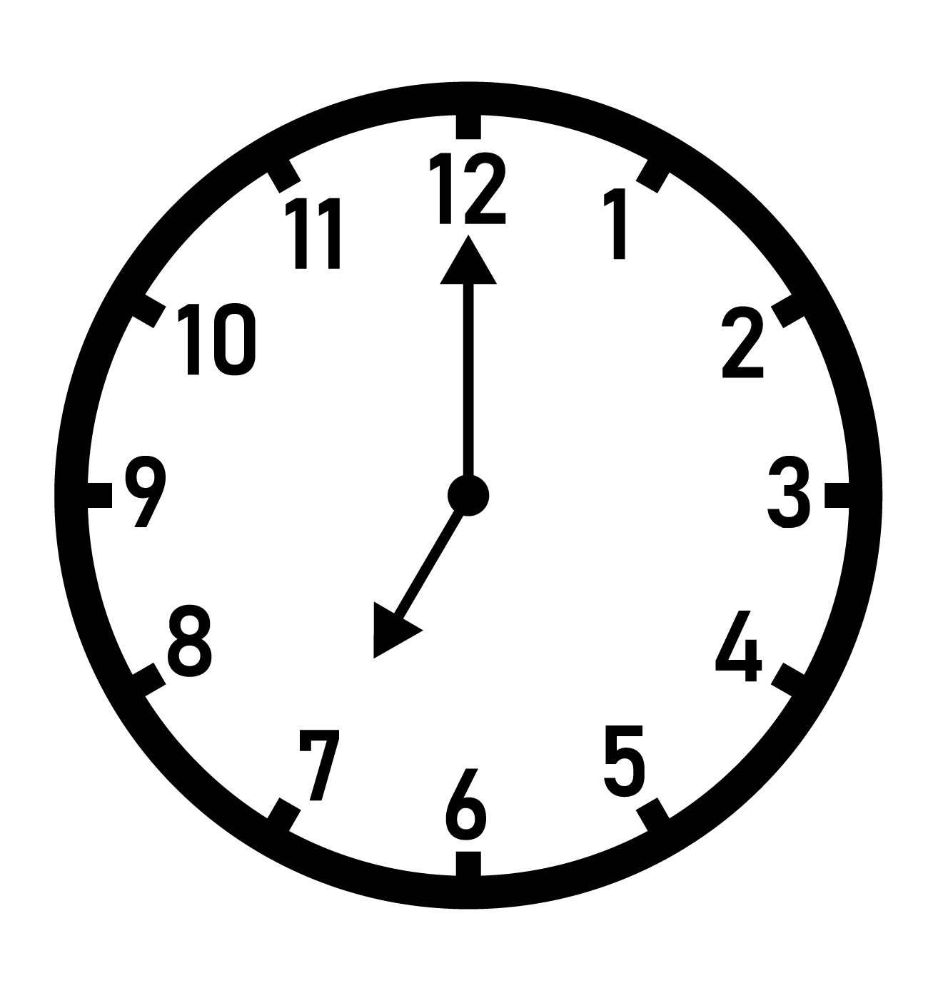 analog clock displaying 7:00