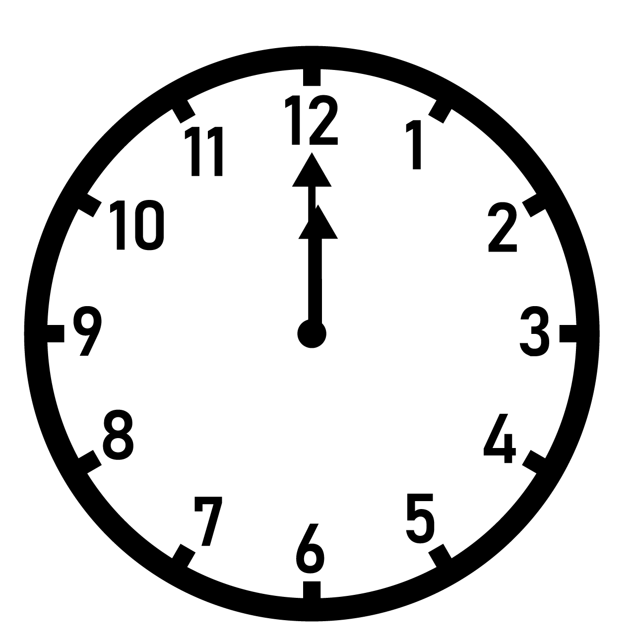 analog clock displaying 12:00