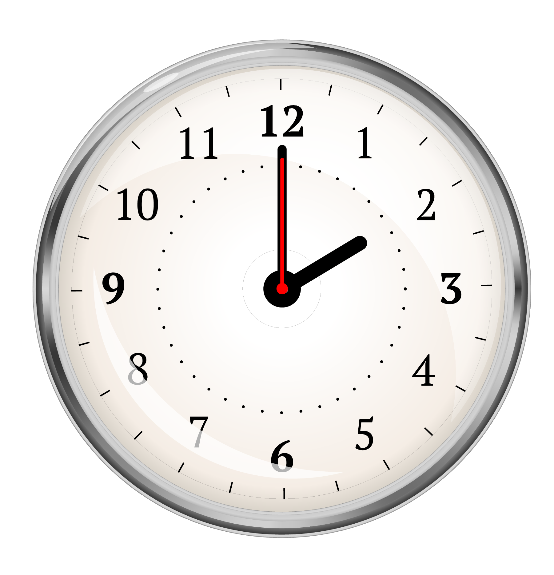 Analog clock displaying 2:00