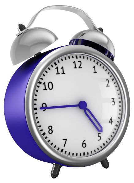 Clock marking the time 4:45