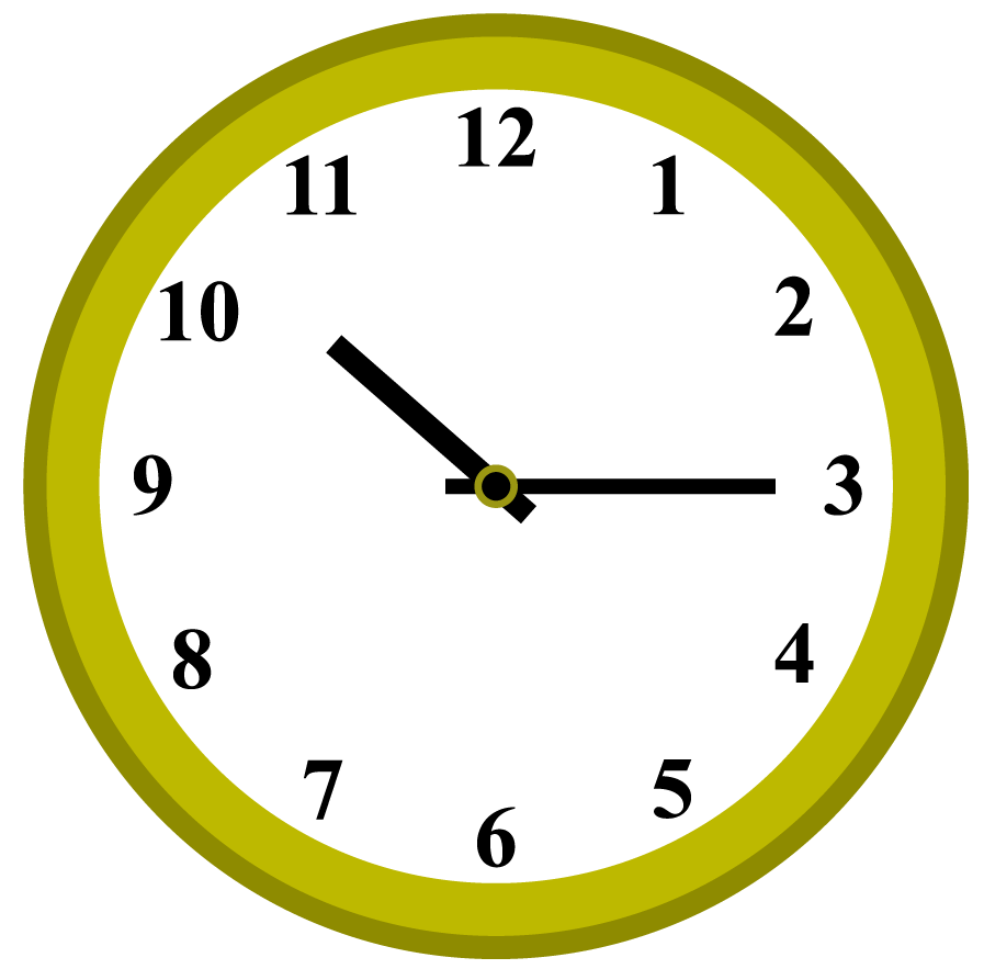 clock marking the time 10:15