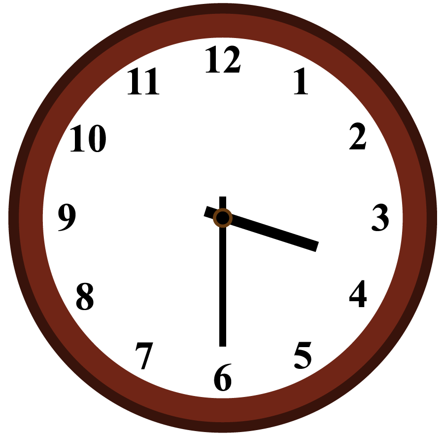 clock marking the time 3:30