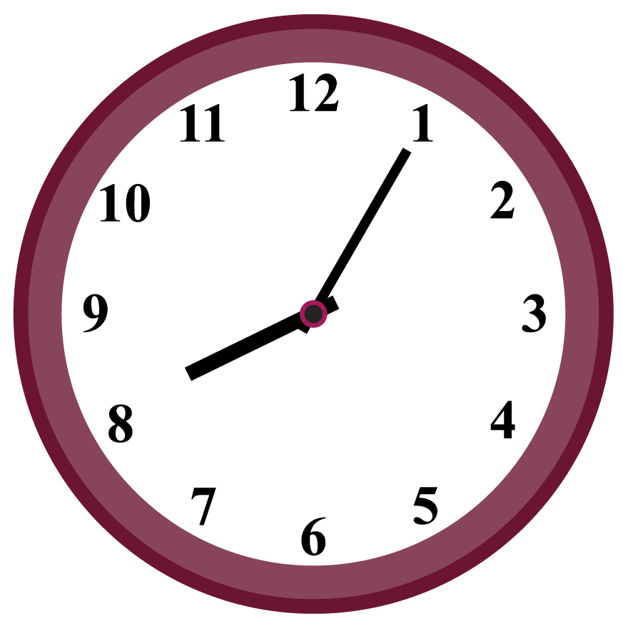 clock marking the time 8:05