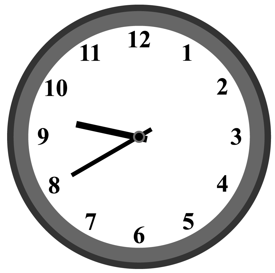 clock marking the time 9:40