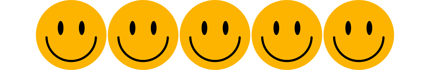 5 smiley faces