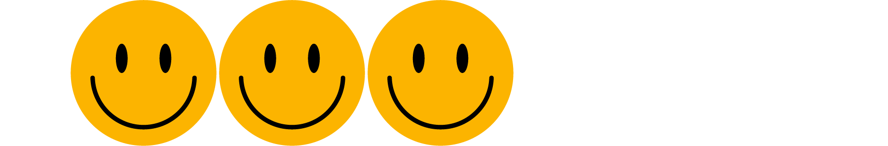 3 smiley faces