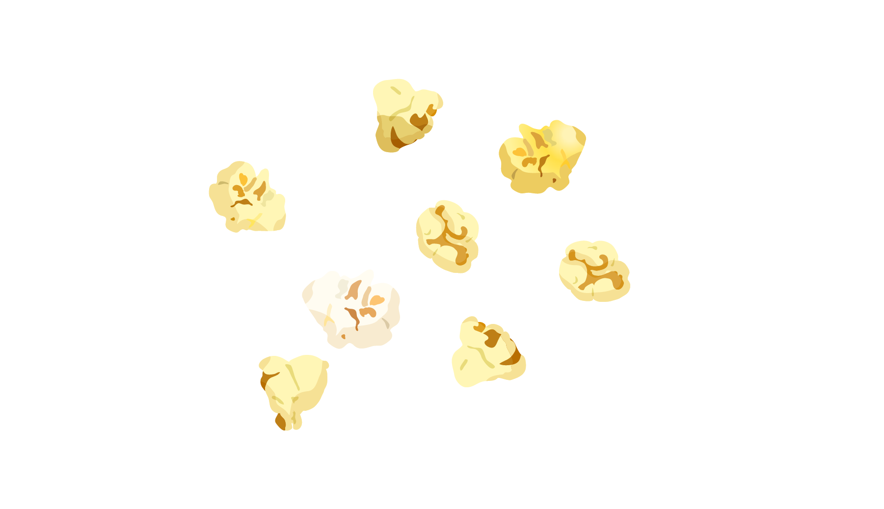 8 pieces of popcorn