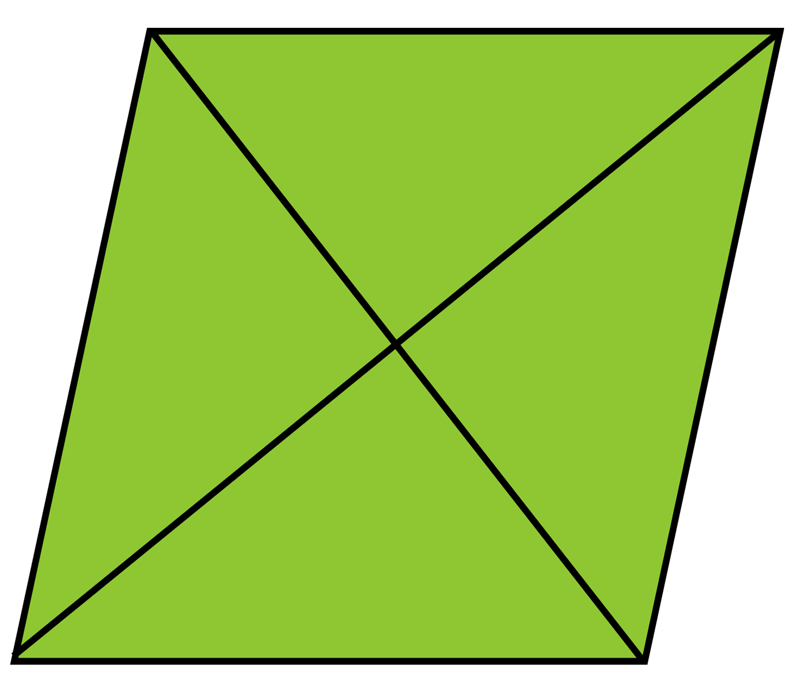 Parallelogram split into 4 equal parts