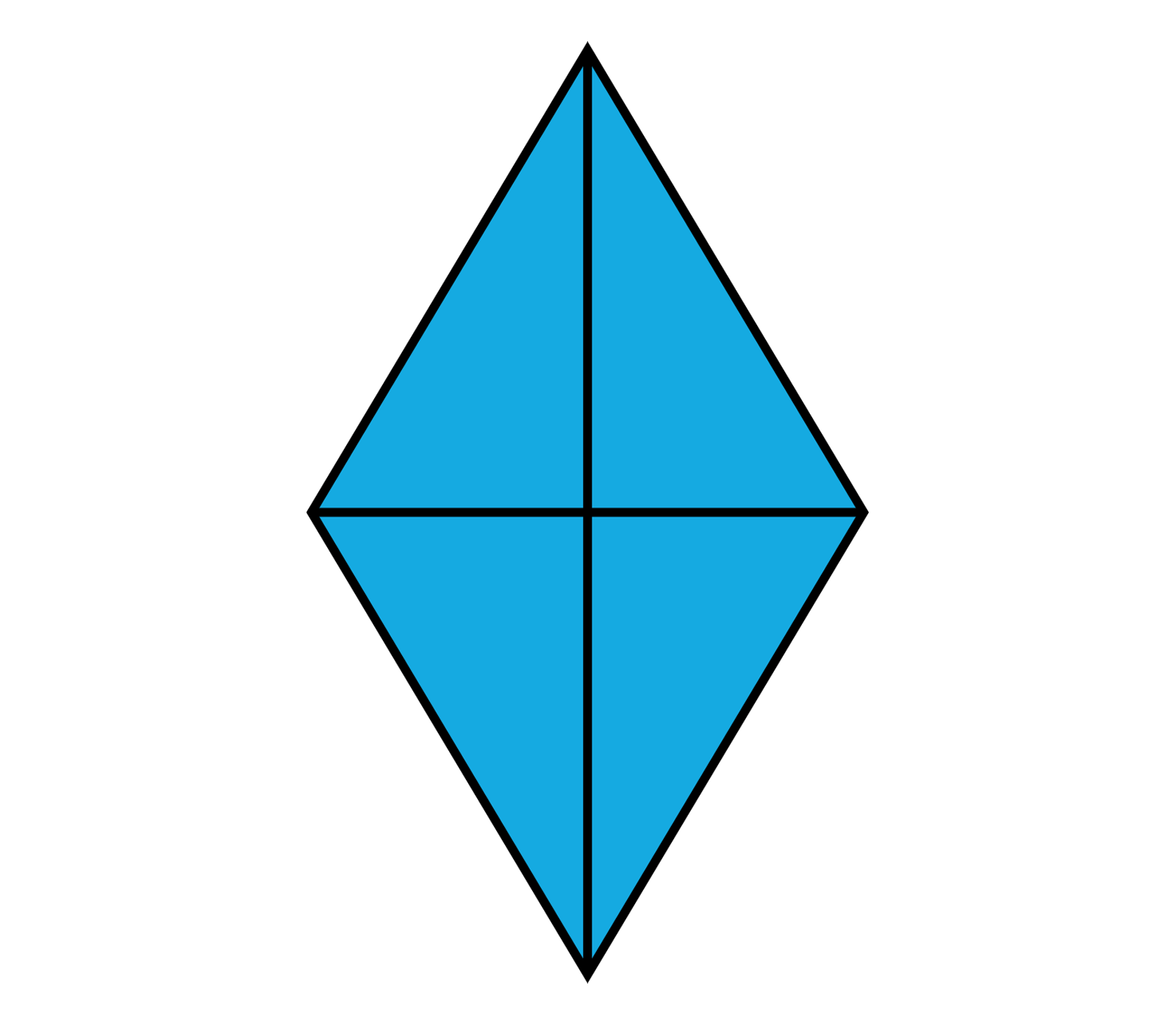 Diamond split into 4 equal parts