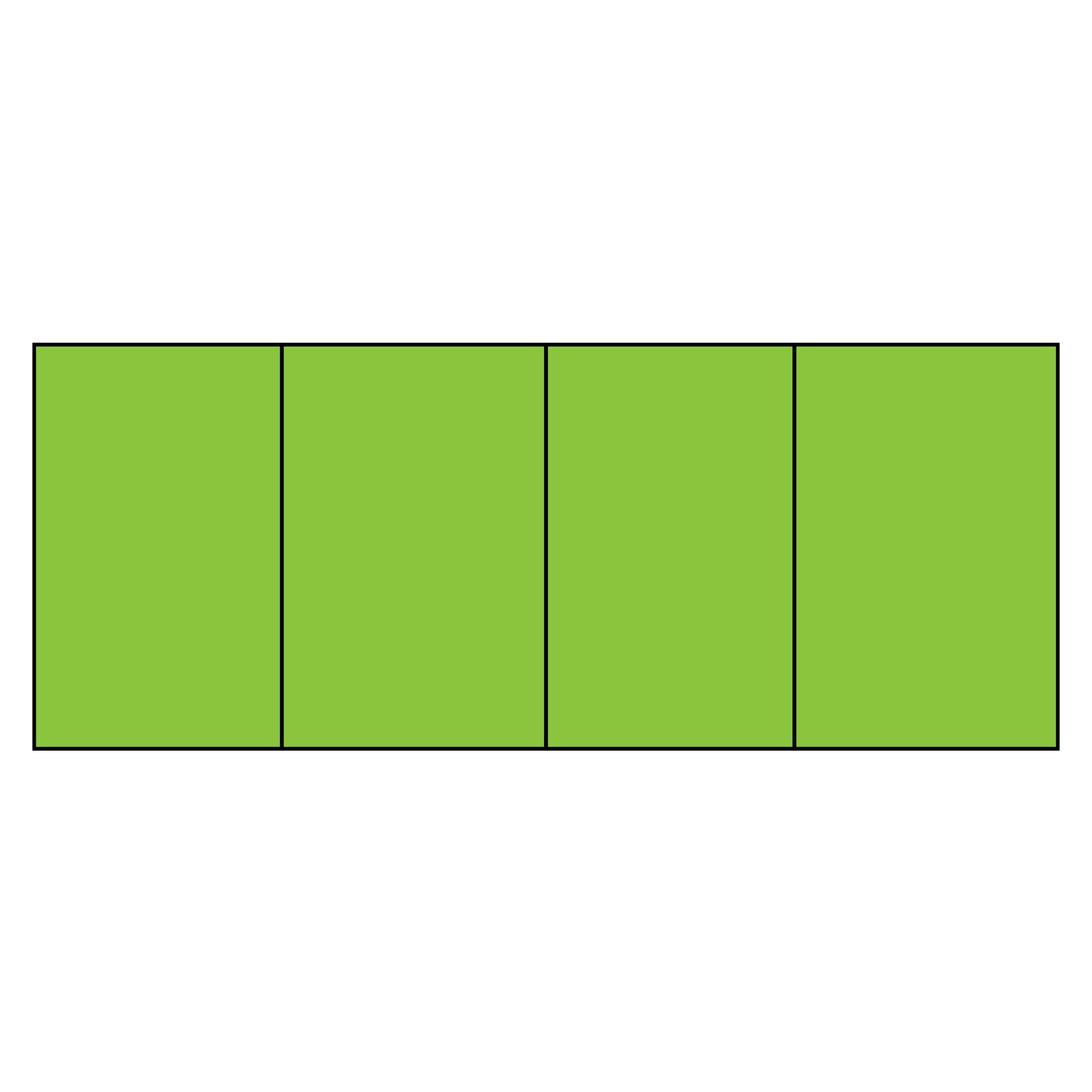Rectangle divided into fourths