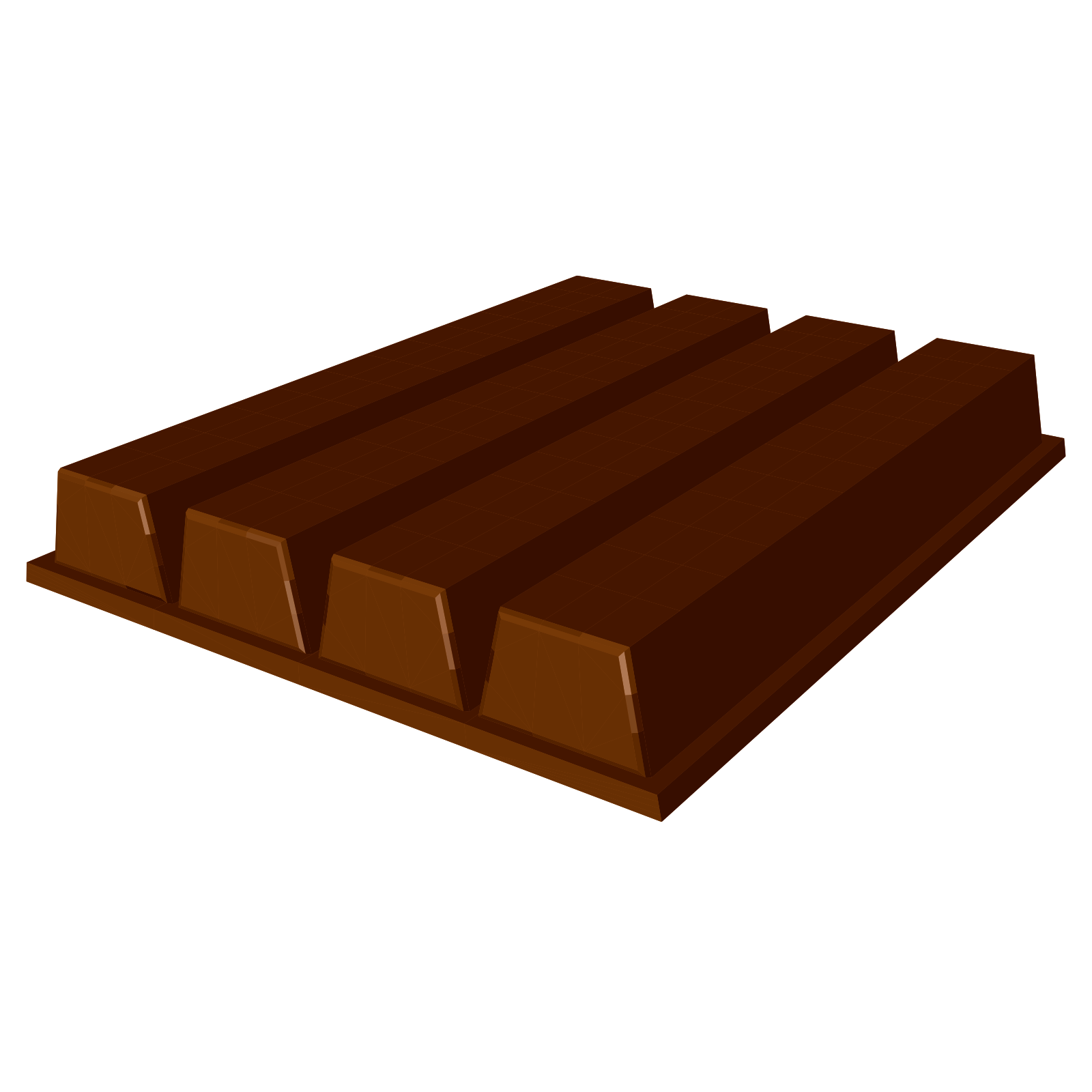 Candy divided into fourths