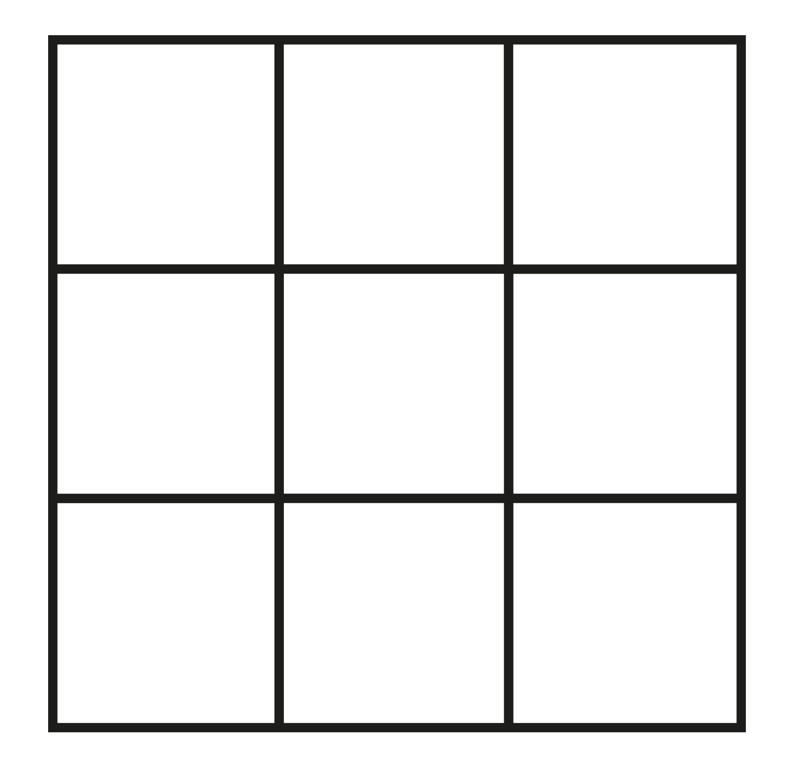 Square split into 9 equal parts