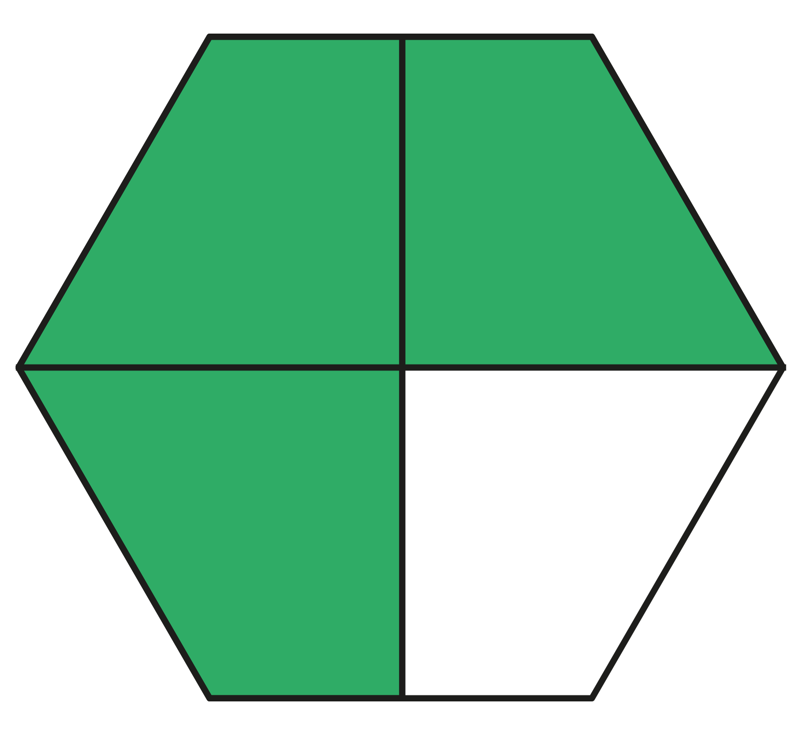 Hexagon in fourths