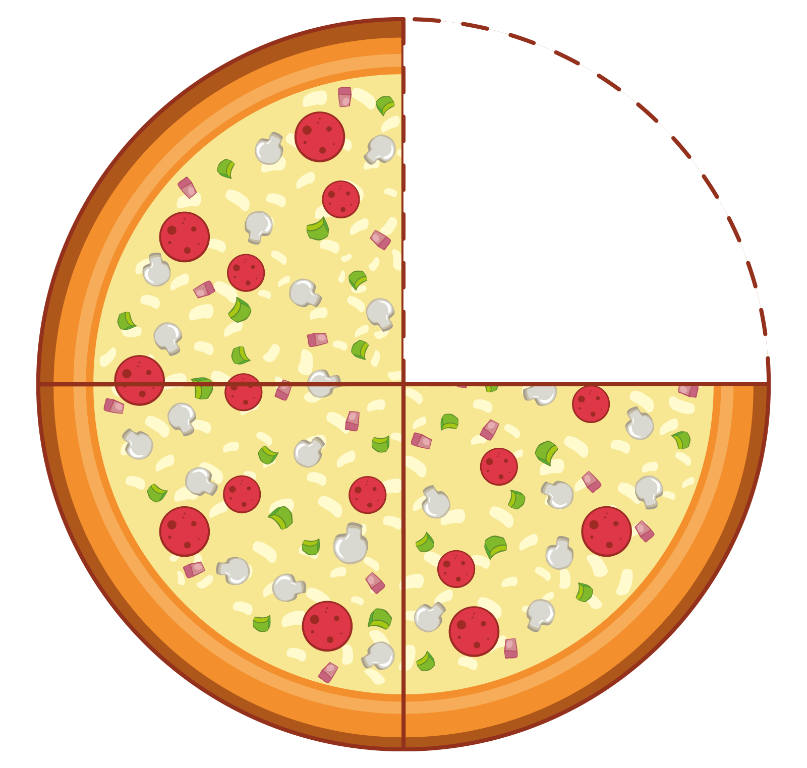 Pizza with one third missing
