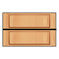 Boxes divided into halves.