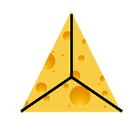 Triangle divided into equal thirds.