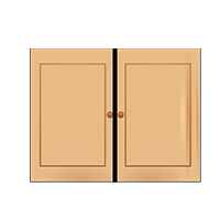 Set of doors divided into halves.