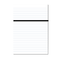 Blank sheet of paper divided unequally into two pieces.