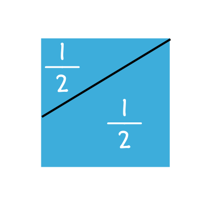 Square divided unequally.