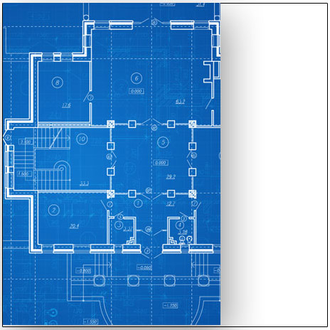 Blueprint with two thirds displayed.