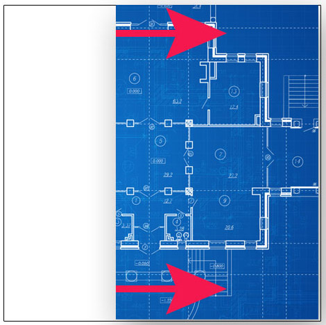 Blueprint with two thirds displayed.