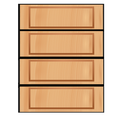 Boxes divided into fourths.