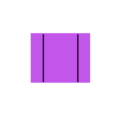 Square divided into three unequal parts.