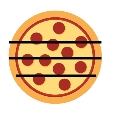 Pizza in four pieces