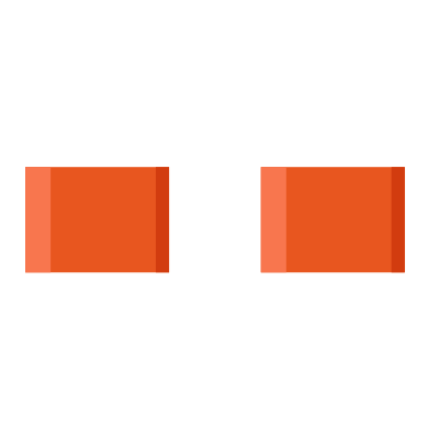 Two orange rectangles equal