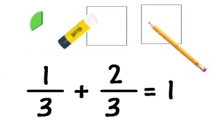 Glue stick with pencil and one fourth of a circle