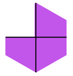 One fourth hexagon missing